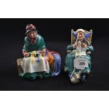 Royal Doulton figures Silk and ribbons HN2017 &amp; Twilight HN2256 copr 1970