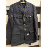 1952 RAF uniform complete with lapel badges, size 23 trousers w34-35, size 22 jacket chest 38-39