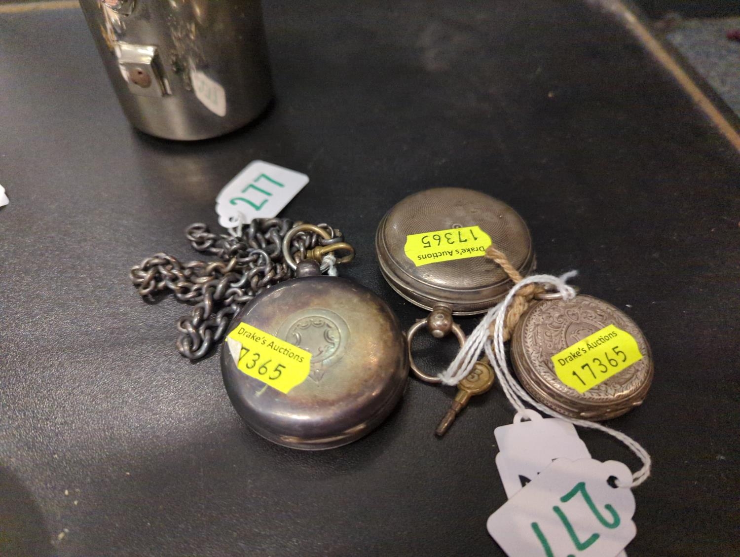 Three silver pocket watches in various conditions inc. Symons and sons Launceston pocket watch with  - Image 2 of 2