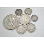 British &amp; world silver coins, including a 1933 half crown