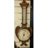 R.H.Wynne banjo barometer thermometer, dia.29cm height 74cm