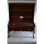 Miniature apprentice piece dresser with three small drawers and cabriole front legs w34cm x d15cm x