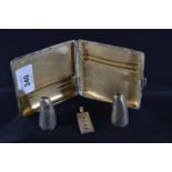 Hallmarked HM silver Items Inc silver ingot &amp; a cigarette case.Â  124g gross weight