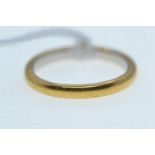 Gold plated platinum band ring, size L1/2, 4 grams