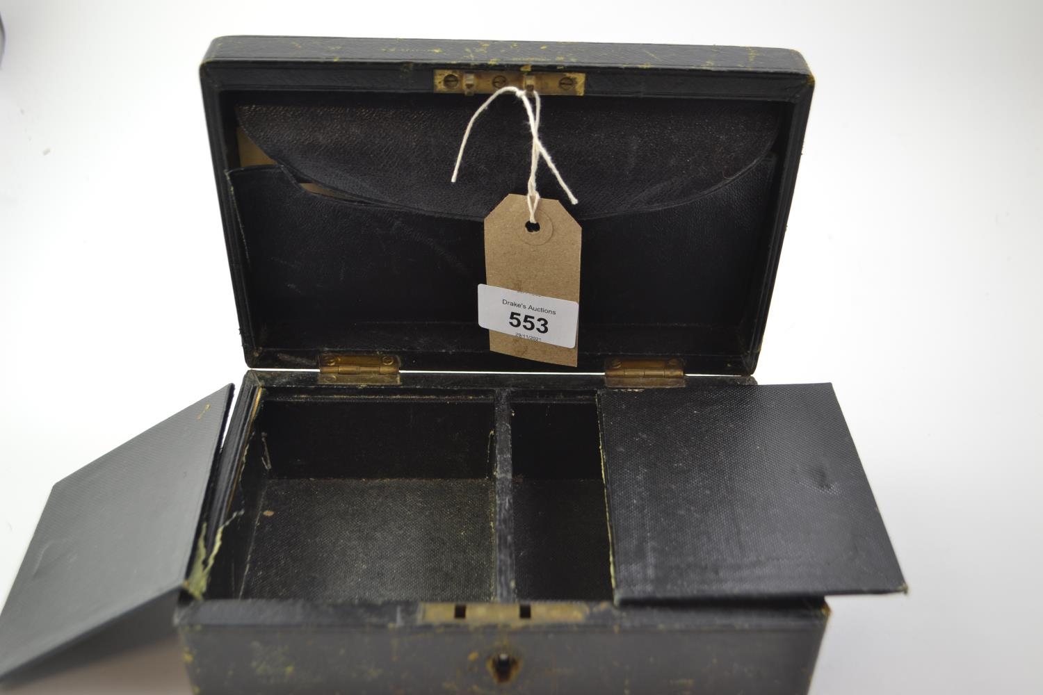 Victorian gentleman's box with compartments labelled 'gold', 'silver' and 'notes'  - Image 2 of 3