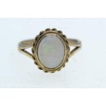 9ct gold &amp; opal ring, size N1/2, 3.22 grams