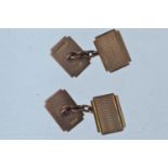 Pair of 9ct gold cufflinks, with engine-turned decoration, gross weight 7.97 grams