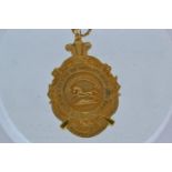 9ct gold 1924 Yorks Reg. Leeds Rifles Medal, 12.44 grams