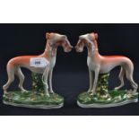 Pair of Staffordshire Greyhounds c19.&nbsp;