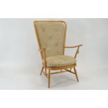 Ercol 478 Windsor tall-back easy chair. Natural finish. w72cm d83cm h103cm