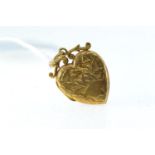 9ct gold heart-shaped photo locket, length including bale 30mm, gross weight 2.28 grams