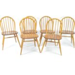 6 Ercol 370 Windsor chairs. Natural finish.