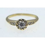 18ct gold &amp; diamond ring, size Q, 3.24 grams