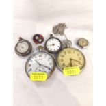 Two MoD pocket watches, small pocket watches etc. in varying conditions.