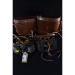 2 pairs of binoculars; The Service Company Ltd London with leather case + Carl Zeiss Jena 6 x 30.