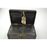 Victorian gentleman's box with compartments labelled 'gold', 'silver' and 'notes'
