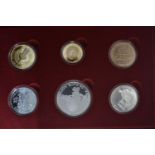 1993 Bank of Korea Taejon International Exposition six coin proof set, comprising two 22ct gold coin