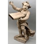 Putto, Süddeutschland/ Österreich, um 1720/ 30Laubholz, geschnitzt, weiß gefasst. Barocke