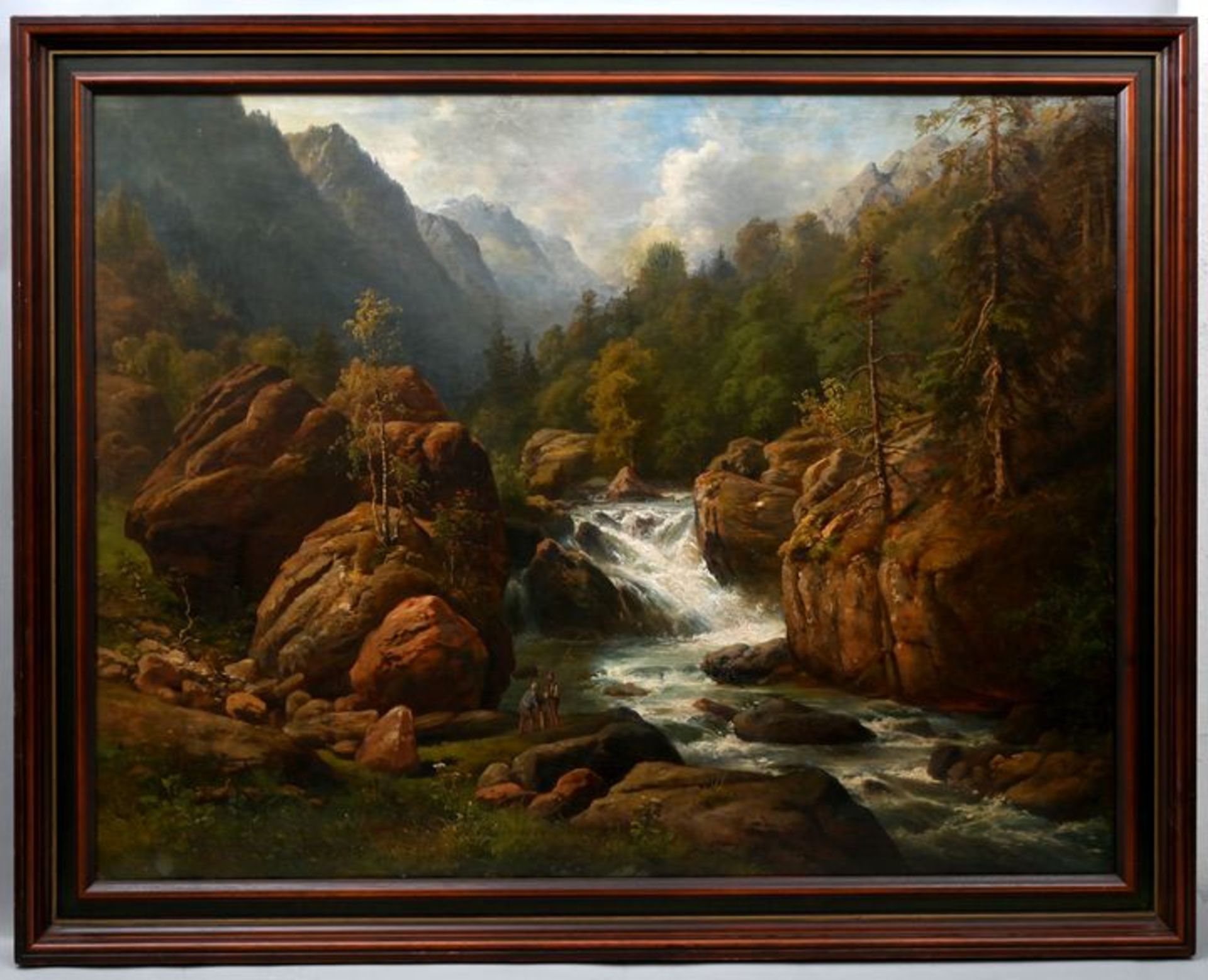Kuchel, Theodor. 1819 Altona - 1885 ebenda."Wasserfall im Murg-Thal, Canton St. Gallen, Schwe - Image 2 of 3