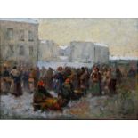 Erb, Erno. 1878 oder 1890 Lemberg - 1943 ebenda.Markttag in "Targowica" (Torhowyzja (Nowoarch
