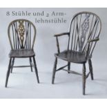 Großer Satz Stühle, Norddeutschland, 2. H. 19. Jh.Eiche und Buche, dunkel gebeizt und lacki
