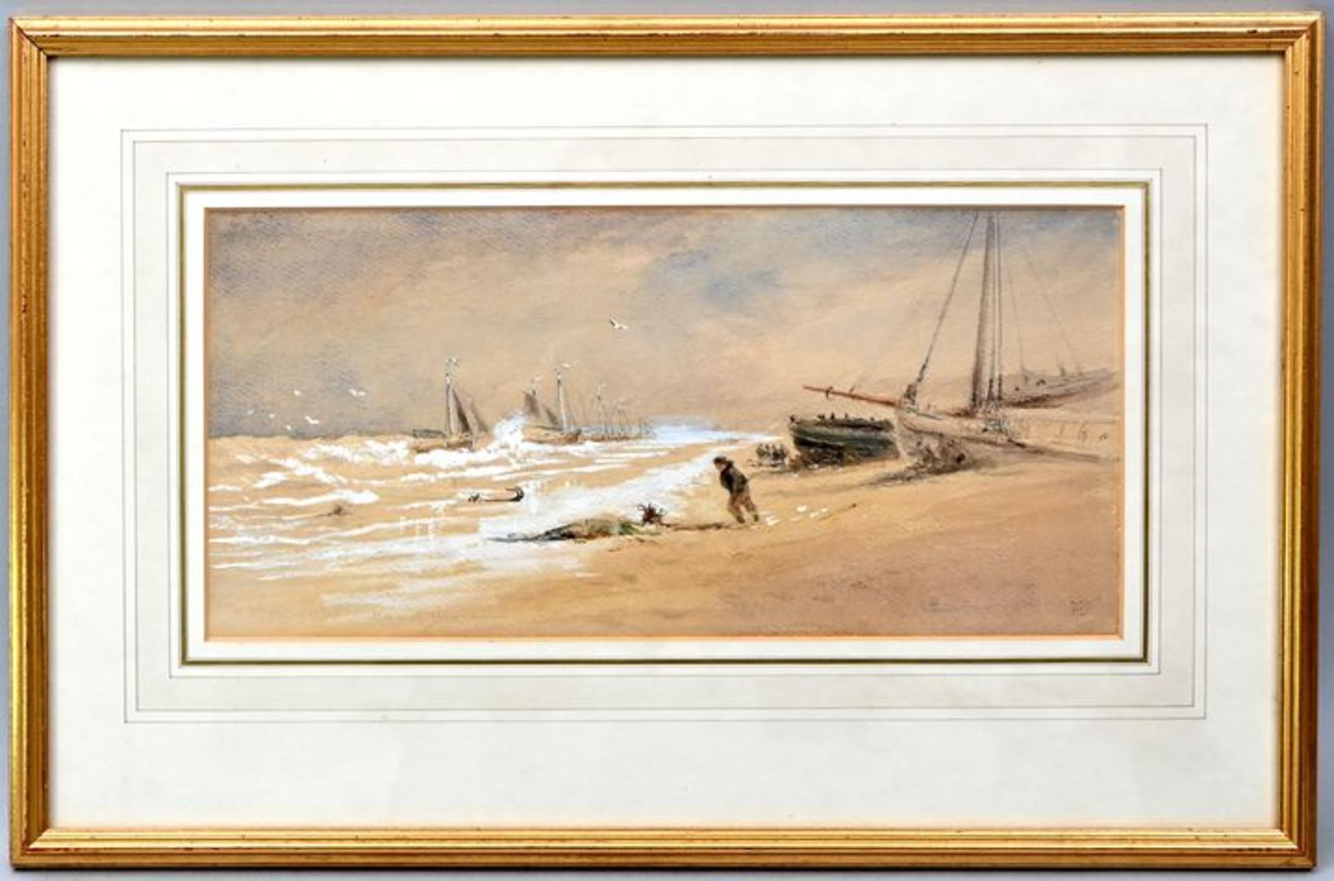 Pritchett, Robert Taylor. 1828-1907 Burghfield"Morning after storm" (Strand von Scheveningen) - Bild 2 aus 3