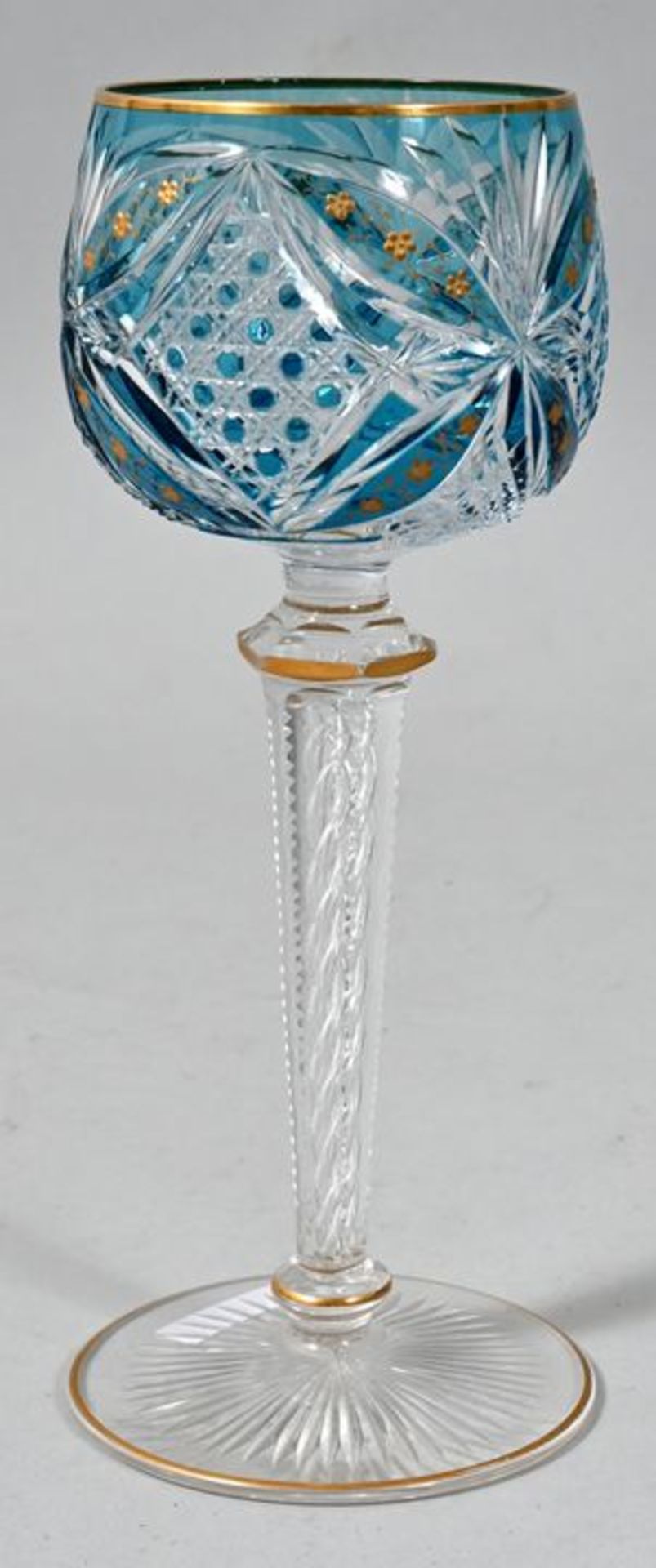 Römer, wohl Josephinenhütte, um 1920Farbloses Kristallglas mit hellblauem transparentem Üb