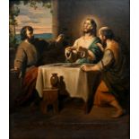 Gonne, Christian Friedrich. 1813 Dresden - 1906 ebenda.Christus in Emmaus. Öl auf Papier, au