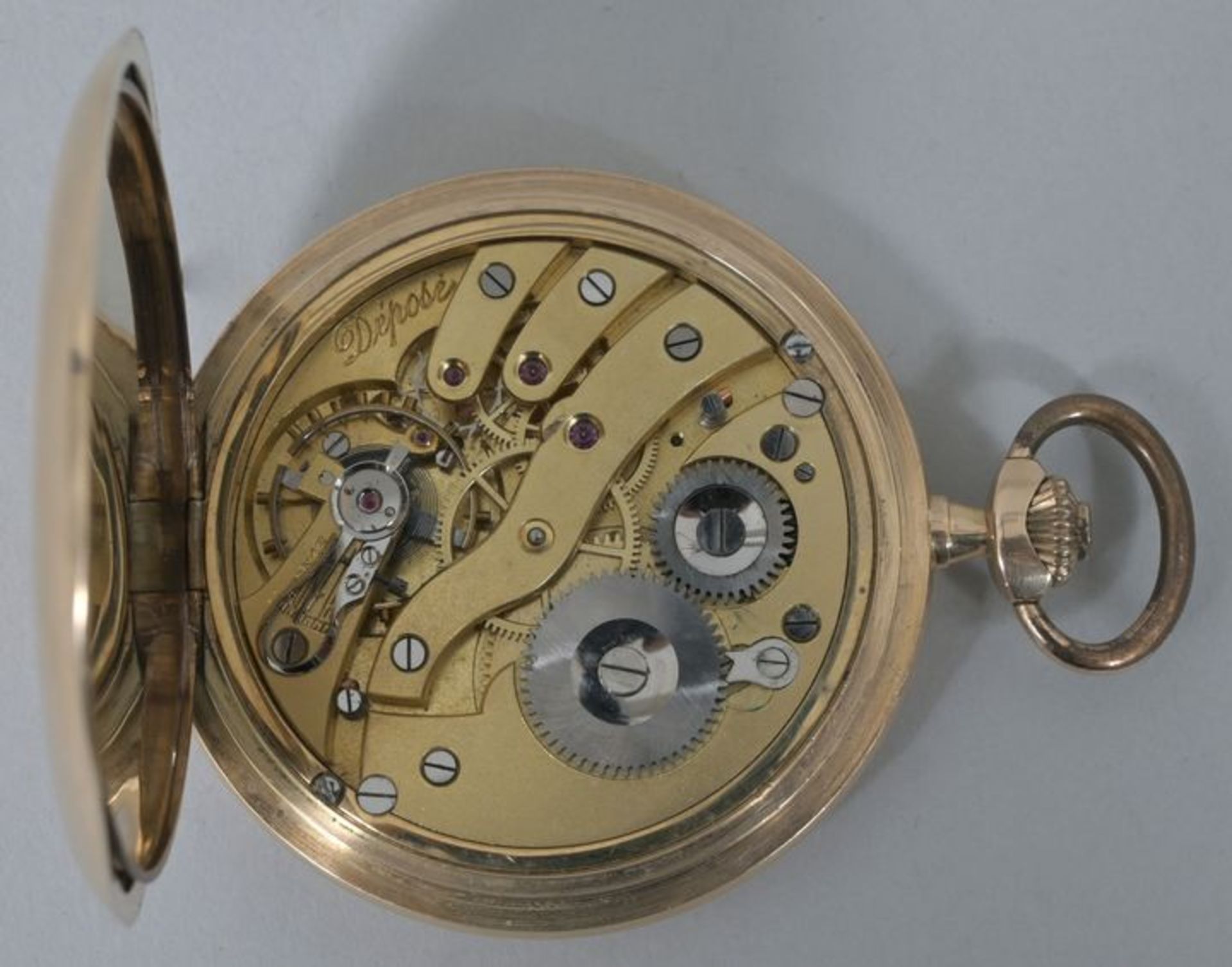 Goldene Herrentaschenuhr, ca. 1900/ 1920Savonette, Gehäuse Gold 585, schweizer Goldstempel. - Image 2 of 2