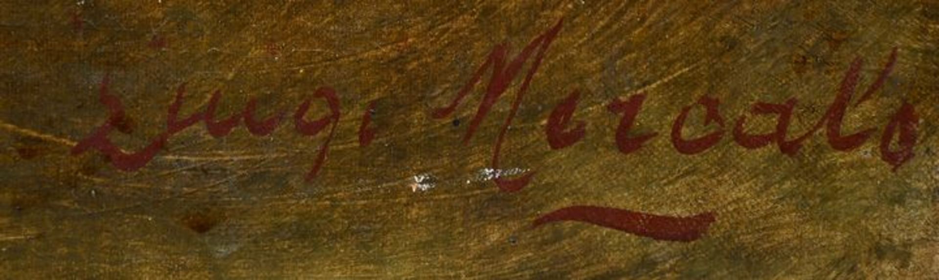 Mercato (Mercalo?), Luigi.19. Jh. Zweimaster (Brigg) im Mondschein. Öl auf Leinwand. Wohl um - Image 2 of 2