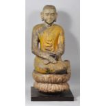Figur des Maudgalyayana, Musterschüler Buddhas, Birma, 19. Jh. oder früherHolz, geschnitzt,