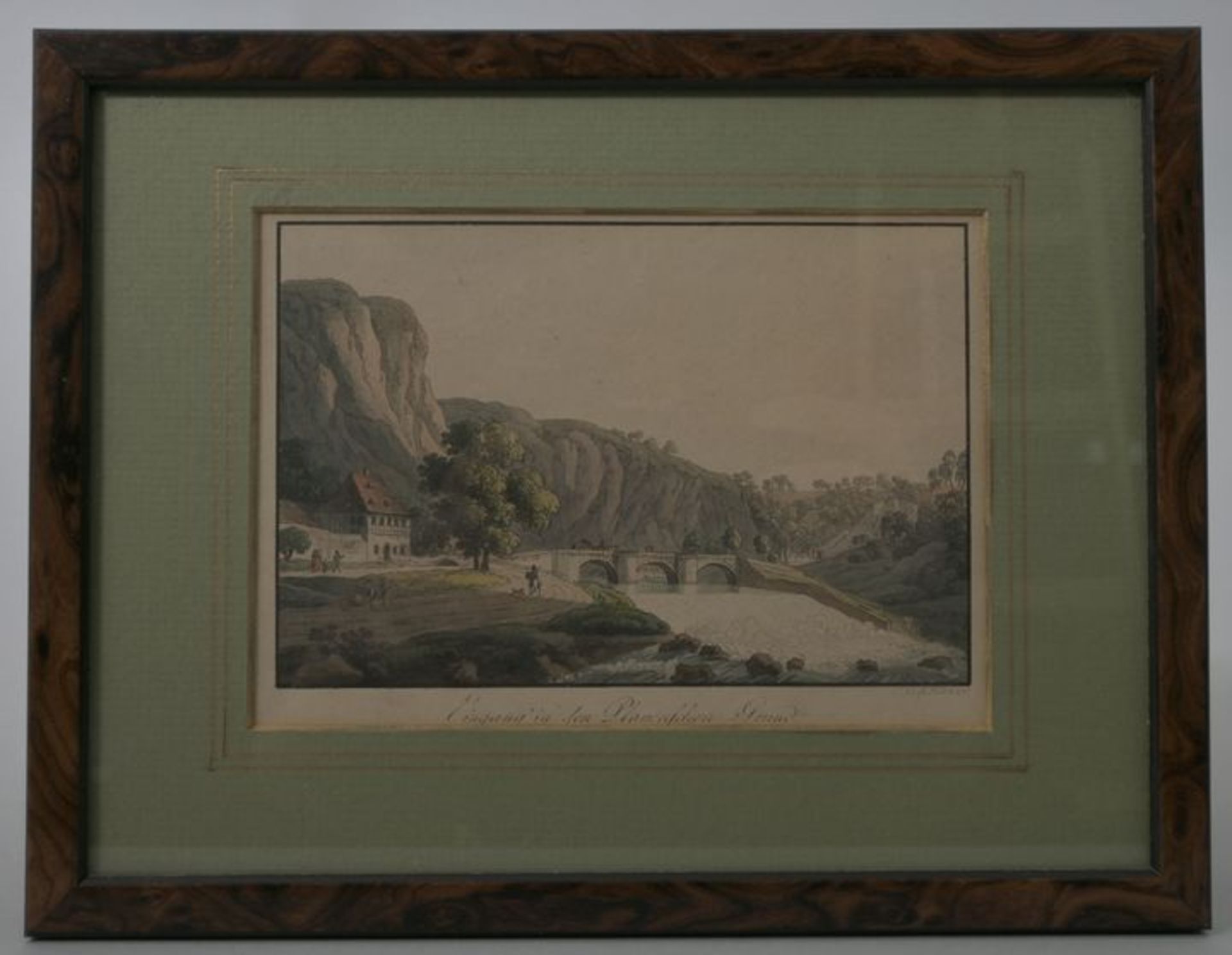 Richter, Johann Carl August. 1785 - 1853 Dresden"Eingang in den Plauenschen Grund". Umrissrad - Image 2 of 2