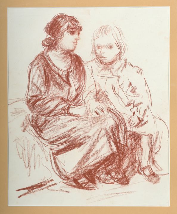 Voll, Christoph. 1897 München - 1939 Karlsruhe.Mutter und Tochter im Gespräch (Musse und Ka
