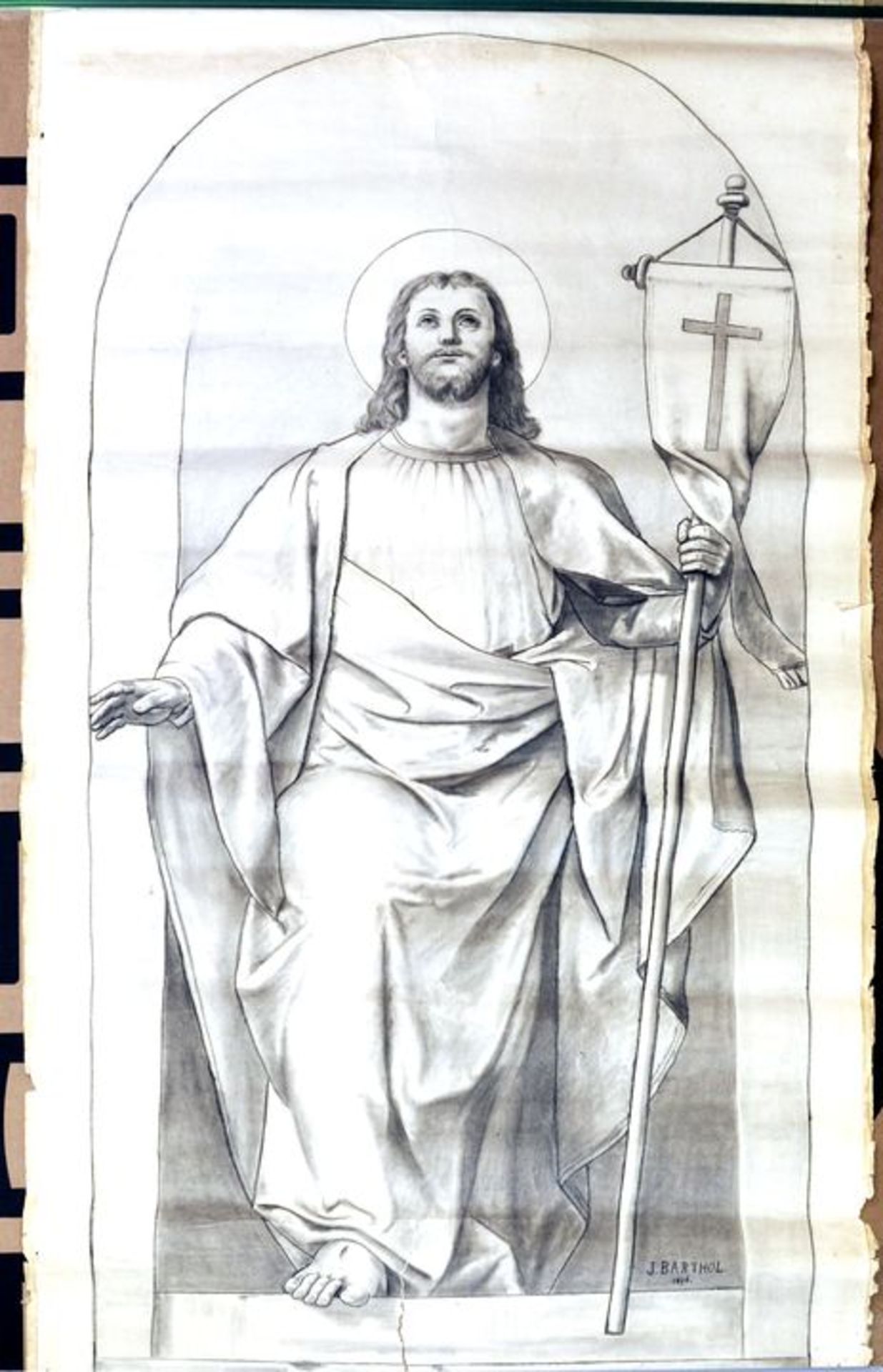 Vier Entwürfe für kirchliche und weltliche Wanddekorationen, 1893-1896/97Christus Pantokrat - Bild 3 aus 4