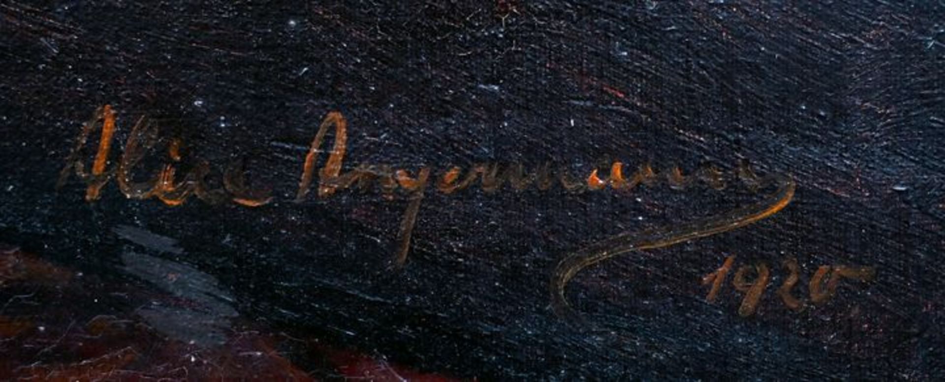 Angermann, AliceChrysanthemen in chinesischer Vase. Öl auf Leinwand. 1920. Signiert und dati - Image 3 of 3