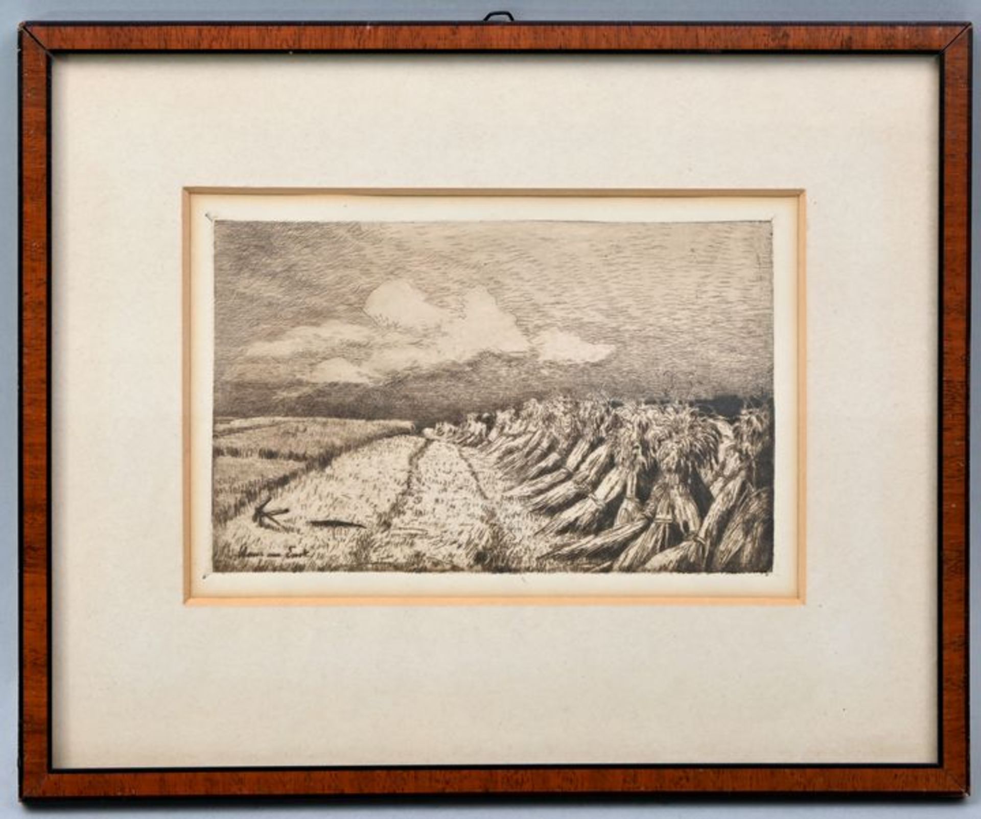 Ende, Hans am. 1864 Trier - 1918 StettinSommerliche Landschaft: Getreidepuppen auf Feld. Radi - Bild 2 aus 3