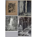 Künstlerspende für den deutschen Wald. Grafikmappe, 1924, enthält 21 Künstlergrafikenhint