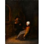 Holländischer Meister in Nachfolge Teniers, David d. J.Interieur mit Pfeiferaucher und Frau