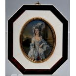 Miniaturbildnis "Mrs. Graham", 20. Jh.Holzrahmen mit Elfenbein, nach Thomas Gainsborough, 14