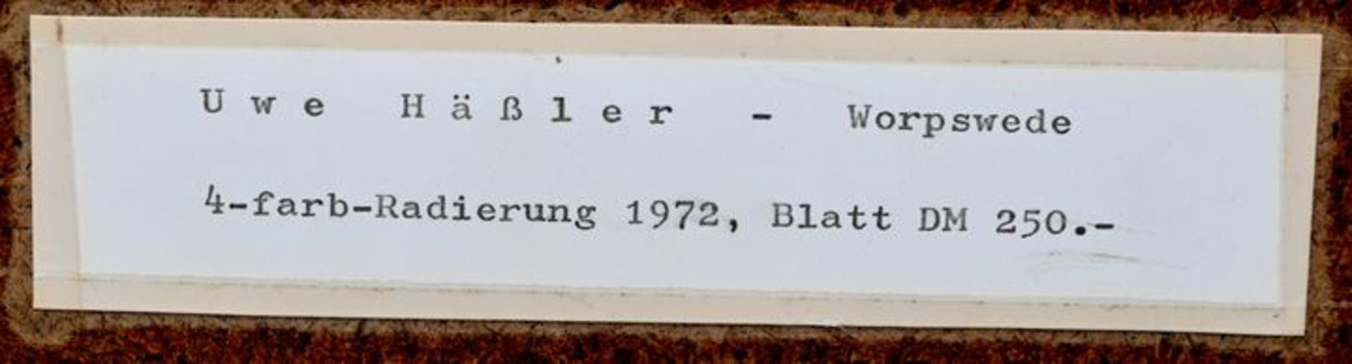 Häßler, Uwe. Geb. 1938 Altenburg, lebt in Worpswedeo.T. Anthropomorphe Komposition mit kopf - Image 3 of 3