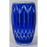 Vase, Frankreich, Cristallerie du Val St. Lambert (?), um 1940Kristallglas, blauer Überfang,