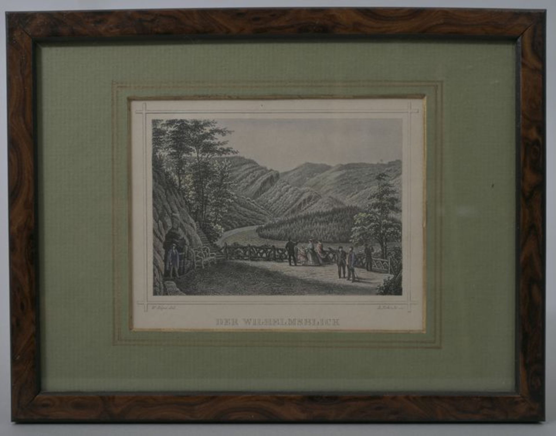 Schule, Albert. 1801-1875 LeipzigWilhelmsblick - Bodetal im Harz. Stahlstich, um 1840, Kolori - Image 2 of 2