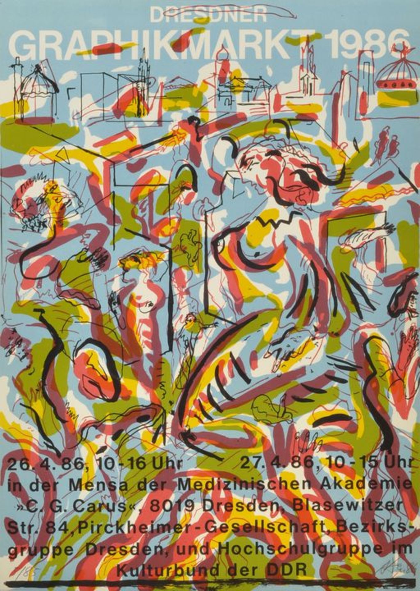 Andreas Dress ''Grafikmarkt'' 1986 / Andreas Dress lithograph