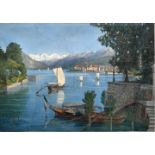 Paulcke, Aquarell Pallanza am Lago Maggiore / watercolour