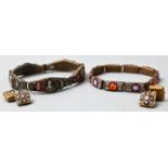 2 Armbänder und Manschettenknöpfe, Mikromosaik / bracelets and cufflinks
