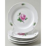 Teller, Meissen, Rose /six plates rose