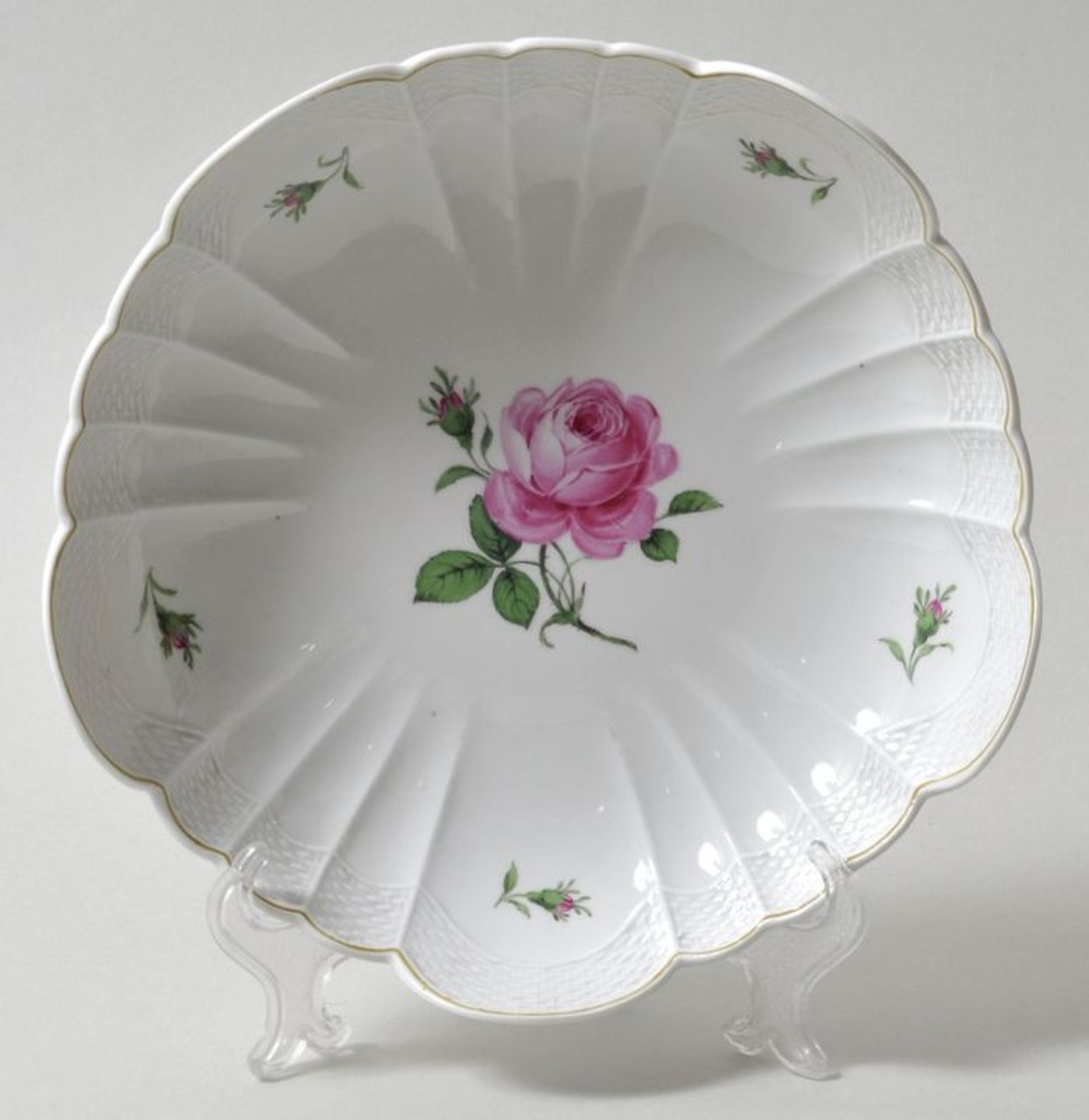 Schale, rote Rose, Meissen / bowl rose