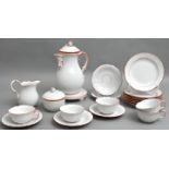 Kaffeeservice, Meissen, koralleroter Rand, 20 Teile / coffee set