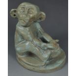Affe Keramik grün / Monkey ceramic