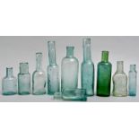 Konvolut zehn hellblauer Flaschen / set of ten bottles